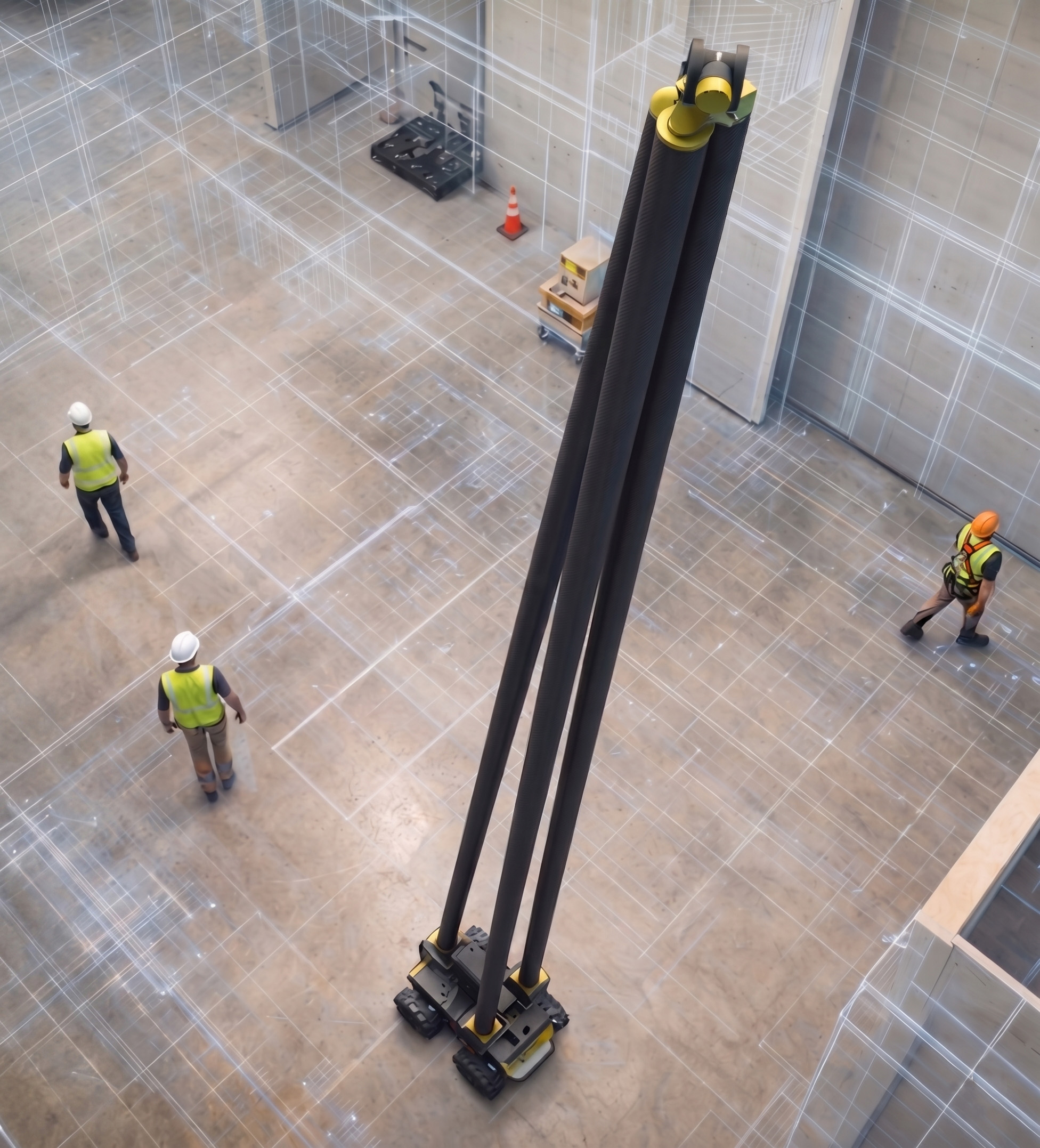 Long-reach construction robot arm